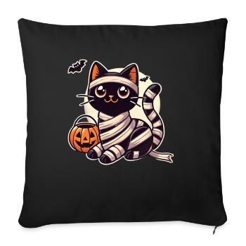 Cat Halloween Mummy Cute Cat Kids - Sofa pillowcase 17,3'' x 17,3'' (45 x 45 cm) - black - Front