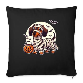 Dachshund Halloween Mummy Cute Dachshund Kids - Sofa pillowcase 17,3'' x 17,3'' (45 x 45 cm) - black - Front