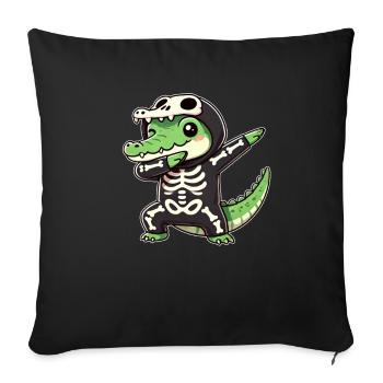 Halloween Skeleton Cute Crocodile Men - Sofa pillowcase 17,3'' x 17,3'' (45 x 45 cm) - black - Front