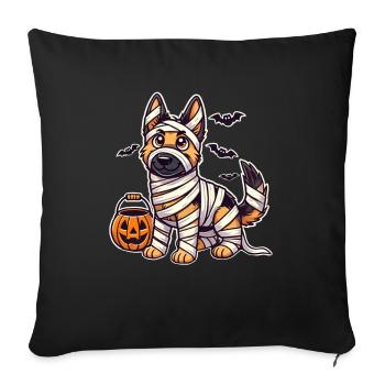 German Shepherd Halloween Mummy Cuter - Sofa pillowcase 17,3'' x 17,3'' (45 x 45 cm) - black - Front