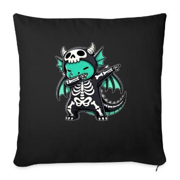 Halloween Skeleton Cute Dragon Men Women - Sofa pillowcase 17,3'' x 17,3'' (45 x 45 cm) - black - Front