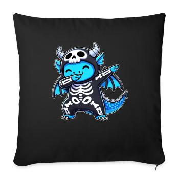 Halloween Skeleton Cute Dragon Men Women - Sofa pillowcase 17,3'' x 17,3'' (45 x 45 cm) - black - Front