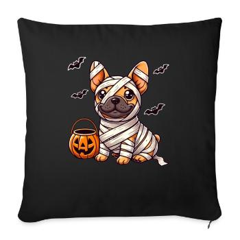 French Bulldog Halloween Mummy Cute - Sofa pillowcase 17,3'' x 17,3'' (45 x 45 cm) - black - Front