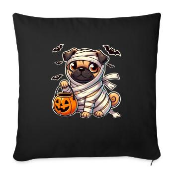 Pug Halloween Mummy Cute Pug Kids - Sofa pillowcase 17,3'' x 17,3'' (45 x 45 cm) - black - Front