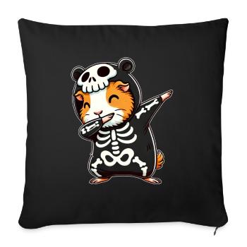 Halloween Skeleton Cute Guinea Pig - Sofa pillowcase 17,3'' x 17,3'' (45 x 45 cm) - black - Front