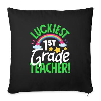 Lustiges Lehrer Lehrerinnen Geschenk - Sofakissenbezug 45 x 45 cm - Schwarz - Vorne