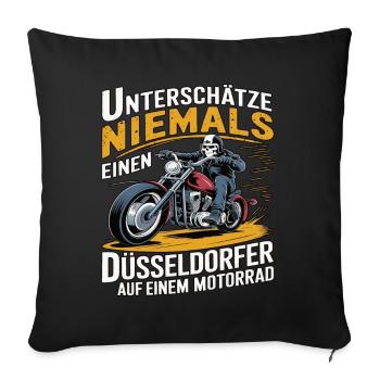 Never underestimate a Dusseldorf resident on a - Sofa pillowcase 17,3'' x 17,3'' (45 x 45 cm) - black - Front