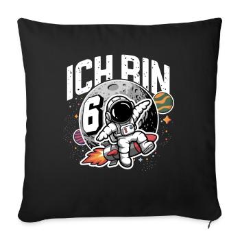 6th Birthday Boys 6 Years Astronaut Birthday - Sofa pillowcase 17,3'' x 17,3'' (45 x 45 cm) - black - Front