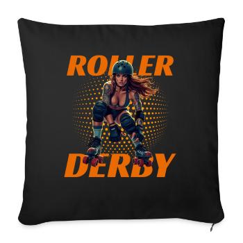 Rollschuhfahren für einen Rollschuhfahrerin - Sofakissenbezug 45 x 45 cm - Schwarz - Vorne