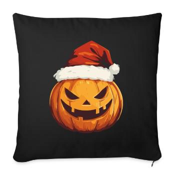 Halloween Gift Pumpkin with Santa Hat Decoration - Sofa pillowcase 17,3'' x 17,3'' (45 x 45 cm) - black - Front