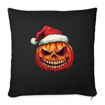 Halloween Gift Pumpkin with Santa Hat Decoration - Sofa pillowcase 17,3'' x 17,3'' (45 x 45 cm) - black - Front