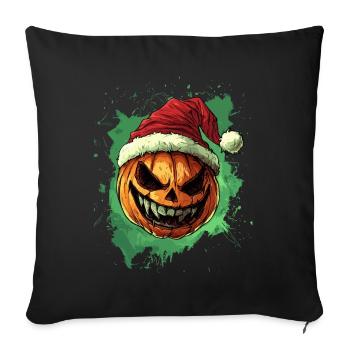 Halloween Gift Pumpkin with Santa Hat Decoration - Sofa pillowcase 17,3'' x 17,3'' (45 x 45 cm) - black - Front