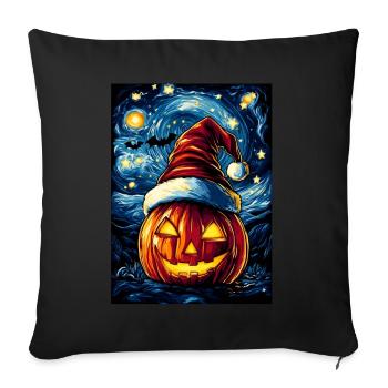 Halloween Gift Pumpkin with Santa Hat Decoration - Sofa pillowcase 17,3'' x 17,3'' (45 x 45 cm) - black - Front