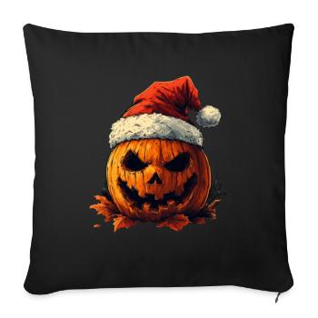 Halloween Gift Pumpkin with Santa Hat Decoration - Sofa pillowcase 17,3'' x 17,3'' (45 x 45 cm) - black - Front