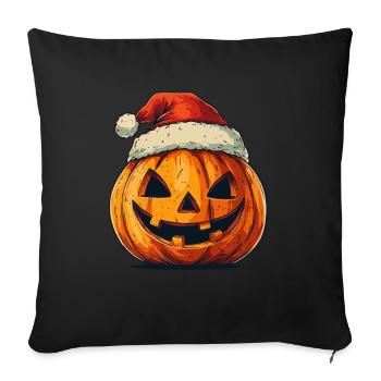 Halloween Gift Pumpkin with Santa Hat Decoration - Sofa pillowcase 17,3'' x 17,3'' (45 x 45 cm) - black - Front