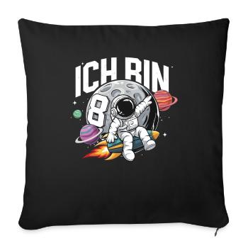 8ème anniversaire Garçons 8 ans Astronaute Anniversaire - Housse de coussin décorative 45 x 45 cm - noir - Devant