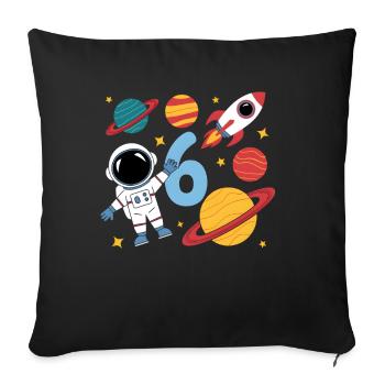 6th Birthday Boys 6 Years Astronaut Birthday - Sofa pillowcase 17,3'' x 17,3'' (45 x 45 cm) - black - Front