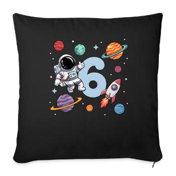 6th Birthday Boys 6 Years Astronaut Birthday - Sofa pillowcase 17,3'' x 17,3'' (45 x 45 cm) - black - Front