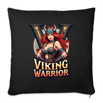 Warrior Spirit and Viking Pride für Wikinger - Sofakissenbezug 45 x 45 cm - Schwarz - Vorne