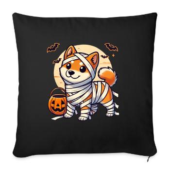 Shiba Inu Halloween Mummy Cute Shiba Inu - Sofa pillowcase 17,3'' x 17,3'' (45 x 45 cm) - black - Front