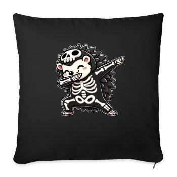 Halloween Skeleton Cute Hedgehog Men Women - Sofa pillowcase 17,3'' x 17,3'' (45 x 45 cm) - black - Front