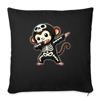 Halloween Skelett Niedlicher Affe Männer Frauen - Sofakissenbezug 45 x 45 cm - Schwarz - Vorne