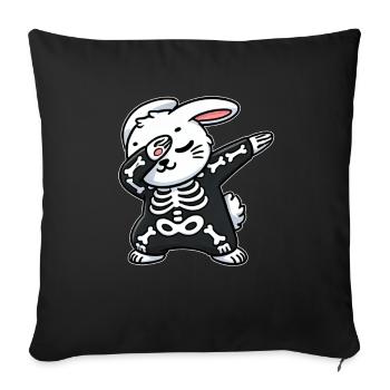 Halloween Rabbit Skeleton Cute Bunny - Sofa pillowcase 17,3'' x 17,3'' (45 x 45 cm) - black - Front