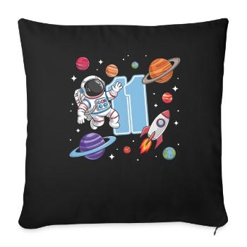 11th Birthday Boys Astronaut Birthday - Sofa pillowcase 17,3'' x 17,3'' (45 x 45 cm) - black - Front
