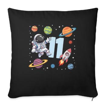 11th Birthday Boys Astronaut Birthday - Sofa pillowcase 17,3'' x 17,3'' (45 x 45 cm) - black - Front