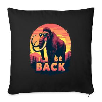 Funny Mammut Steinzeit für einen Mammutliebhaber - Sofakissenbezug 45 x 45 cm - Schwarz - Vorne