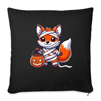 Fox Halloween Mummy Kids Women Men Fox - Sofa pillowcase 17,3'' x 17,3'' (45 x 45 cm) - black - Front