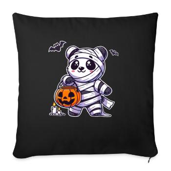 Panda Halloween Momie Enfants Femmes Hommes Panda - Housse de coussin décorative 45 x 45 cm - noir - Devant