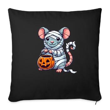 Rat Halloween Mummy Kids Women Men Mouse - Sofa pillowcase 17,3'' x 17,3'' (45 x 45 cm) - black - Front