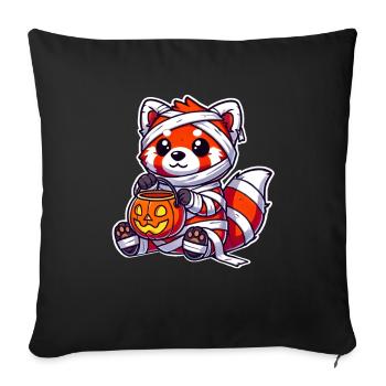 Red Panda Halloween Mummy Kids Women Men - Sofa pillowcase 17,3'' x 17,3'' (45 x 45 cm) - black - Front