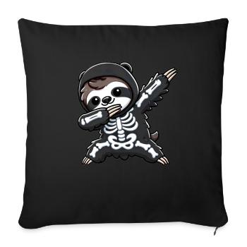 Sloth Halloween Skeleton Kids Women Men - Sofa pillowcase 17,3'' x 17,3'' (45 x 45 cm) - black - Front