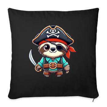 Sloth Halloween Pirate Kids Women Men - Sofa pillowcase 17,3'' x 17,3'' (45 x 45 cm) - black - Front
