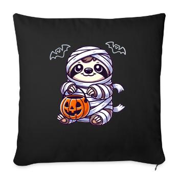 Sloth Halloween Mummy Kids Women Men - Sofa pillowcase 17,3'' x 17,3'' (45 x 45 cm) - black - Front