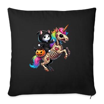 Zombiecorn Cat Halloween Grim Reaper - Sofa pillowcase 17,3'' x 17,3'' (45 x 45 cm) - black - Front