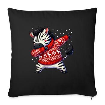 Zebra Lover Weihnachten Xmas Zebra Ugly Christmas - Sofa pillowcase 17,3'' x 17,3'' (45 x 45 cm) - black - Front