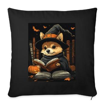 Halloween Cadeau Femmes Chien Hommes Enfants Décoration - Housse de coussin décorative 45 x 45 cm - noir - Devant