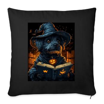 Halloween Cadeau Femmes Chien Hommes Enfants Décoration - Housse de coussin décorative 45 x 45 cm - noir - Devant