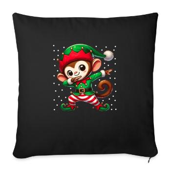 Christmas Monkey Elf Funny Monkey Lover Ape - Sofa pillowcase 17,3'' x 17,3'' (45 x 45 cm) - black - Front