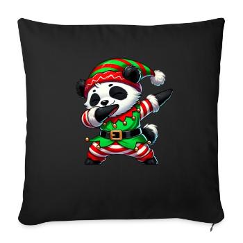 Christmas Panda Elf Funny Panda Lover - Sofa pillowcase 17,3'' x 17,3'' (45 x 45 cm) - black - Front