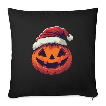 Halloween Gift Pumpkin with Santa Hat Decoration - Sofa pillowcase 17,3'' x 17,3'' (45 x 45 cm) - black - Front