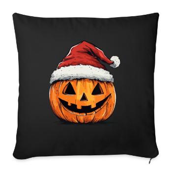 Halloween Gift Pumpkin with Santa Hat Decoration - Sofa pillowcase 17,3'' x 17,3'' (45 x 45 cm) - black - Front
