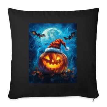 Halloween Gift Pumpkin with Santa Hat Decoration - Sofa pillowcase 17,3'' x 17,3'' (45 x 45 cm) - black - Front