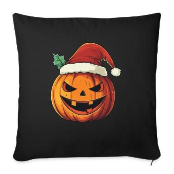 Halloween Gift Pumpkin with Santa Hat Decoration - Sofa pillowcase 17,3'' x 17,3'' (45 x 45 cm) - black - Front