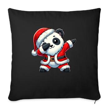 Christmas Panda Santa Funny Panda Lover - Sofa pillowcase 17,3'' x 17,3'' (45 x 45 cm) - black - Front