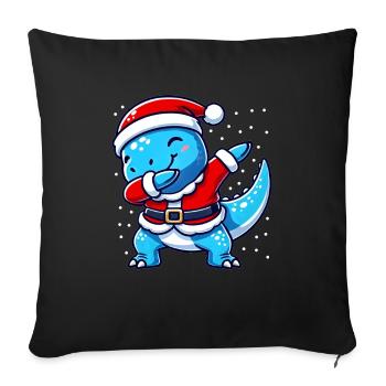 Christmas T-rex Santa Funny T-rex Lover - Sofa pillowcase 17,3'' x 17,3'' (45 x 45 cm) - black - Front