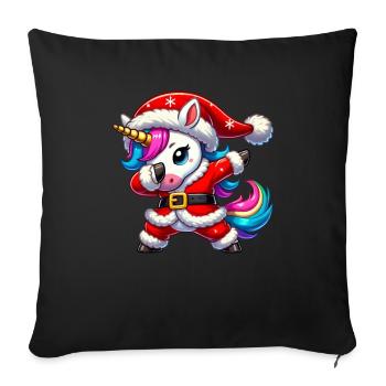 Christmas Unicorn Santa Funny Unicorn Lover - Sofa pillowcase 17,3'' x 17,3'' (45 x 45 cm) - black - Front